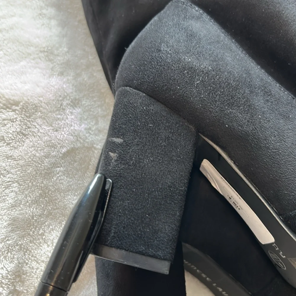 Chinese Laundary Krush Size 6 Over the Knee Boot Black Faux Suede Pull On Tie